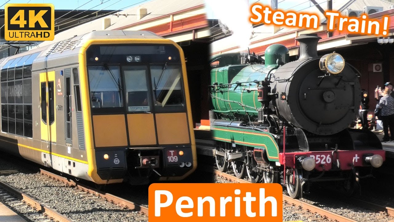 A Saturday Morning at Penrith; Passenger, Steam & Freight Trains - NSW Transport [4K]