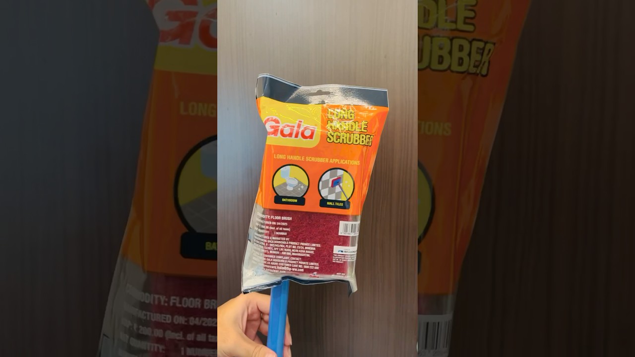 Bathroom Cleaning Made Easy! 🧼|Gala Long Handle Scrubber ₹200 #CleaningHacks #Satisfying #LifeHacks