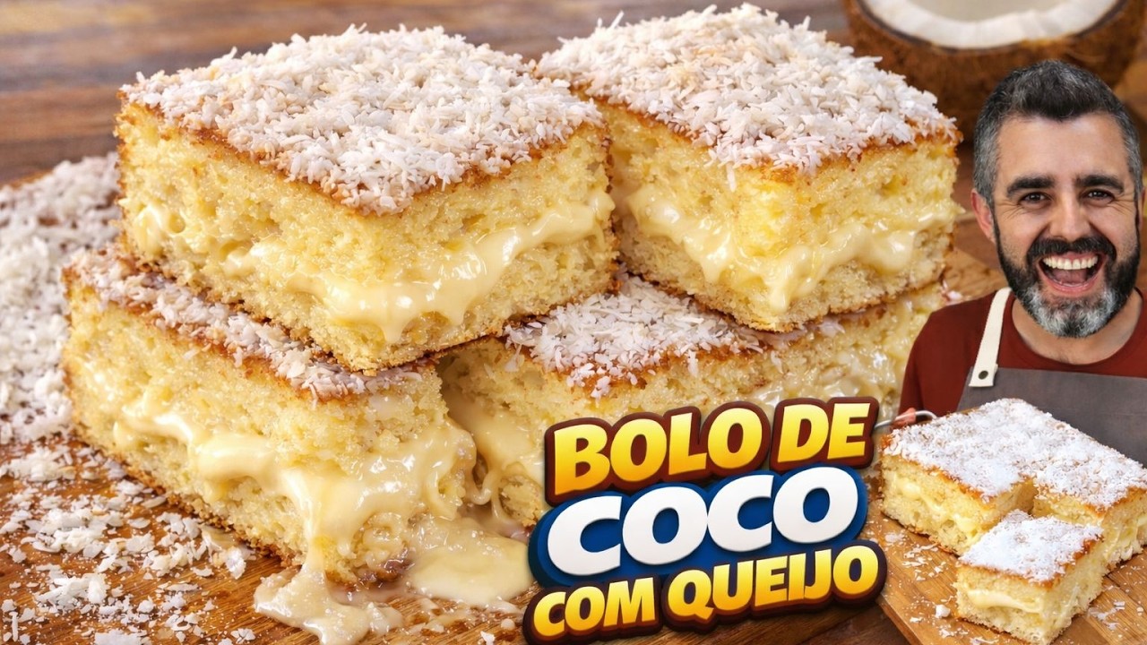 BOLO DE COCO dos sonhos: FOFINHO, &Uacute;MIDO e IRRESIST&Iacute;VEL! Receitas de Pai