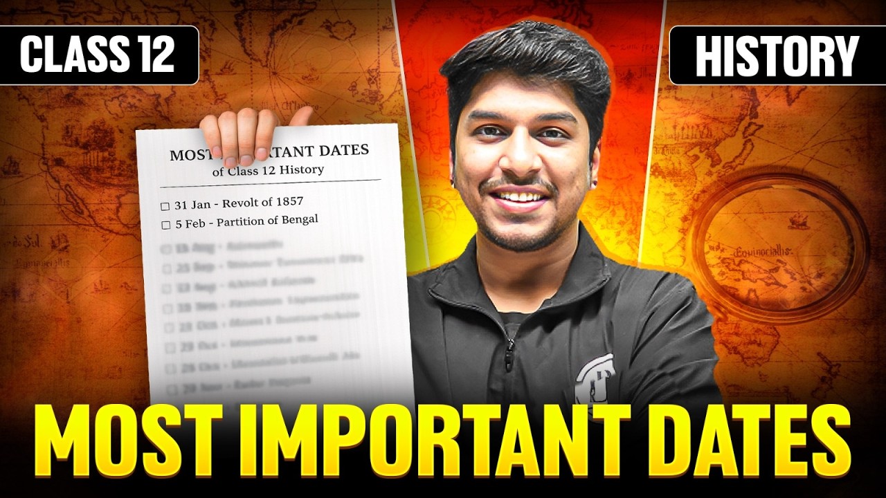 Class 12 History Important Dates | Class 12 History Most Important Questions | by Sameer Sir