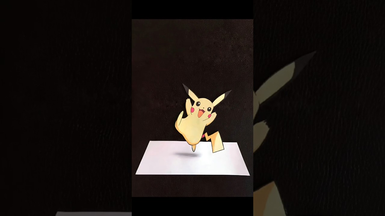drawing pikachu en 3d#art #drawing #anime #pikachu #pokemon #viral #fyp #shorts #visual #parati