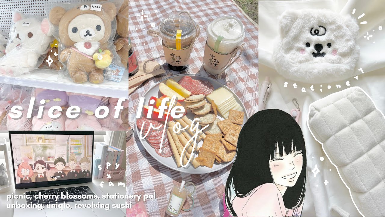 🧺 aesthetic spring vlog | picnic, relaxing weekend, anime, stationery pal unboxing, shopping