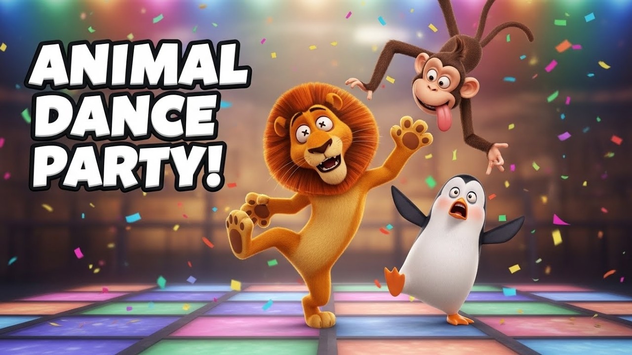 Animal Dance Party at the Zoo 🦁🐧🦍 | Fun Kids Dance Song | Learn Animals & Movements
