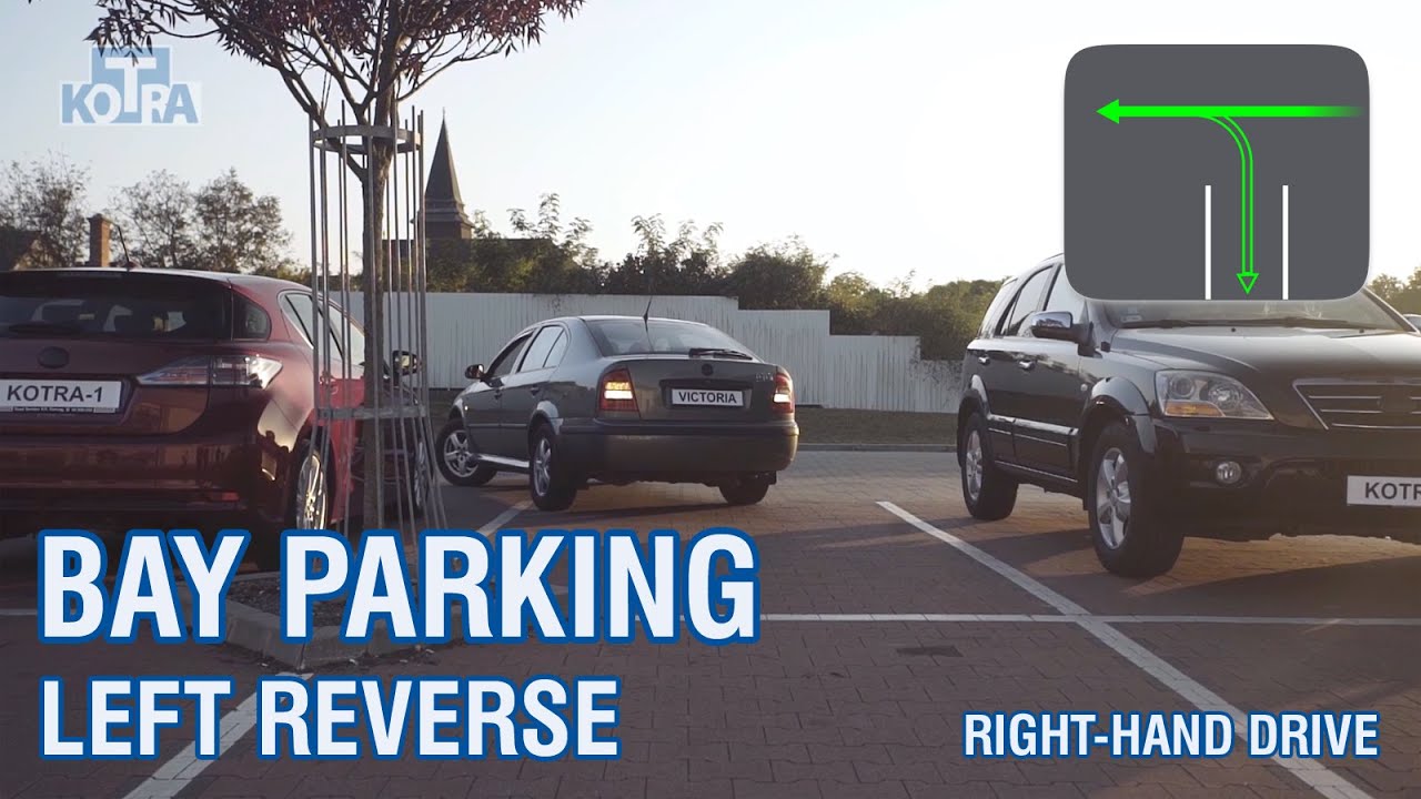 Learn to park | Bay reverse parking on the left | Right-hand drive | Basic lessons of maneuvering