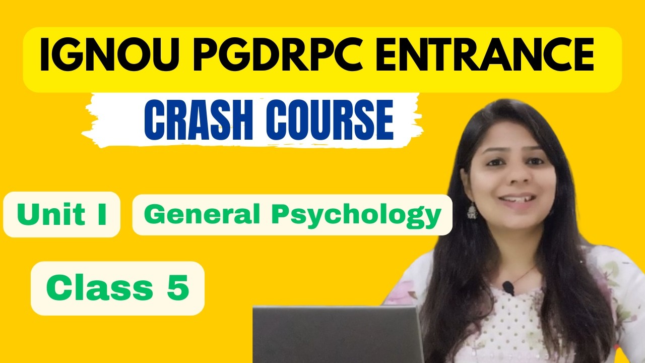 UNIT I, CLASS 5 - IGNOU PGDRPC ENTRANCE- Crash Course #ignou #ignouadmission #pgdrp #rehabilitation
