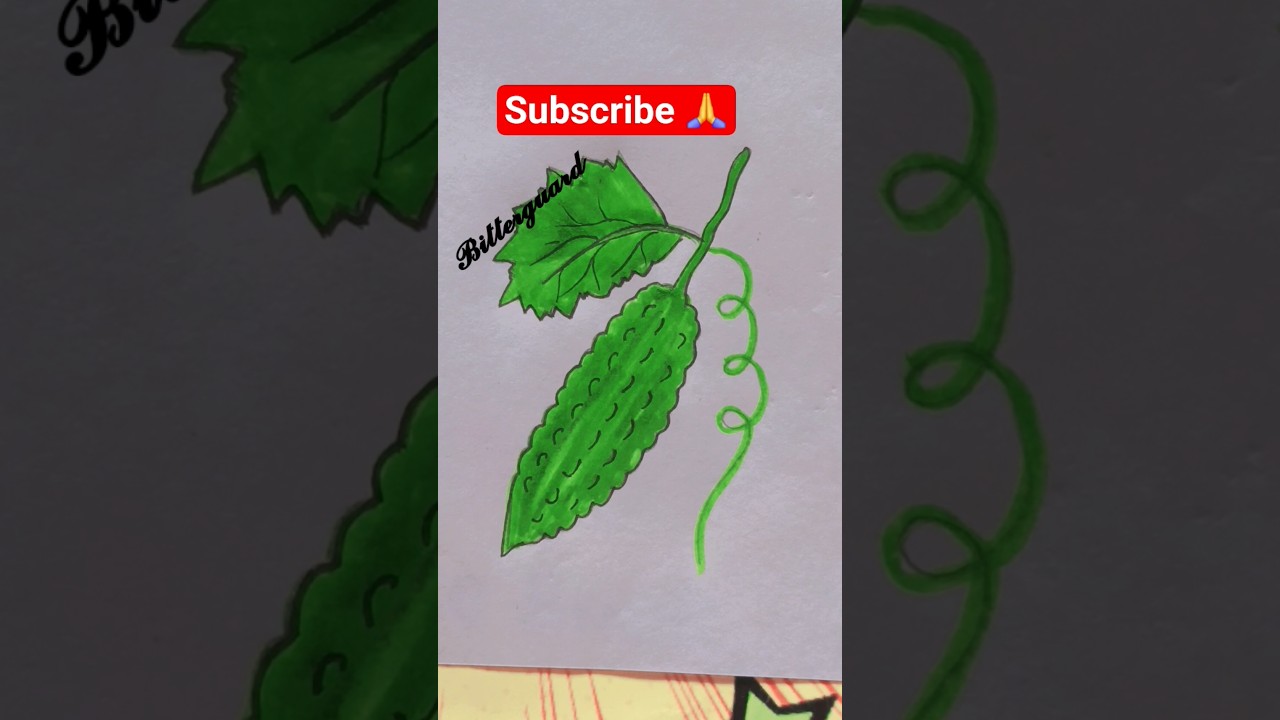 Bitter gourd beatifull penting #drawing #art#ytshorts #