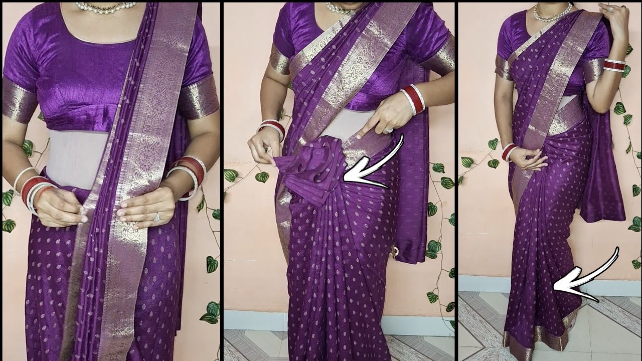 How to Make a Perfect Shoulder,Hip,Lower Pleats ✨️//Full Saree Draping Tutorial 