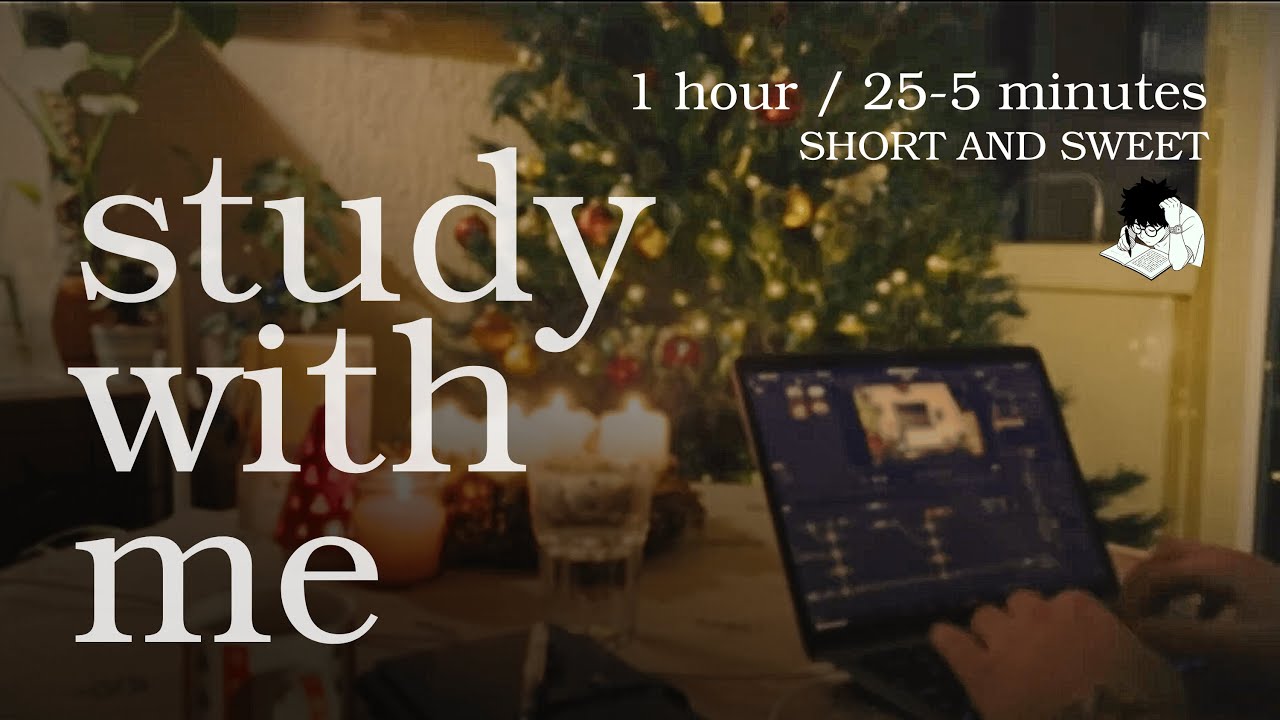 Study With Me / 1 HOUR ✍️📚/ chill lofi and a Late Night Study / 25-5 Pomodoro