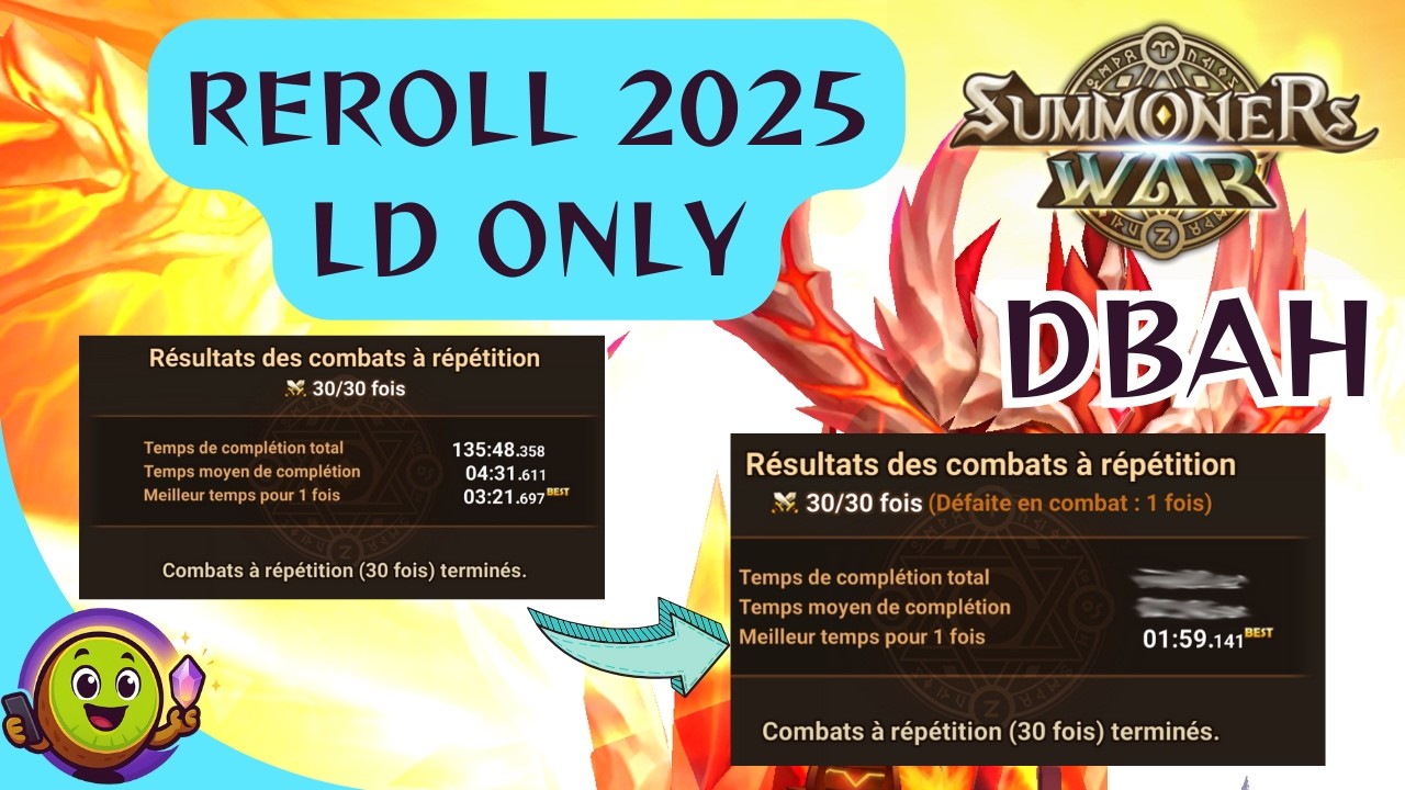 Summoners War LD ONLY REROLL - Invocations & gros BOOST du temps DBAH