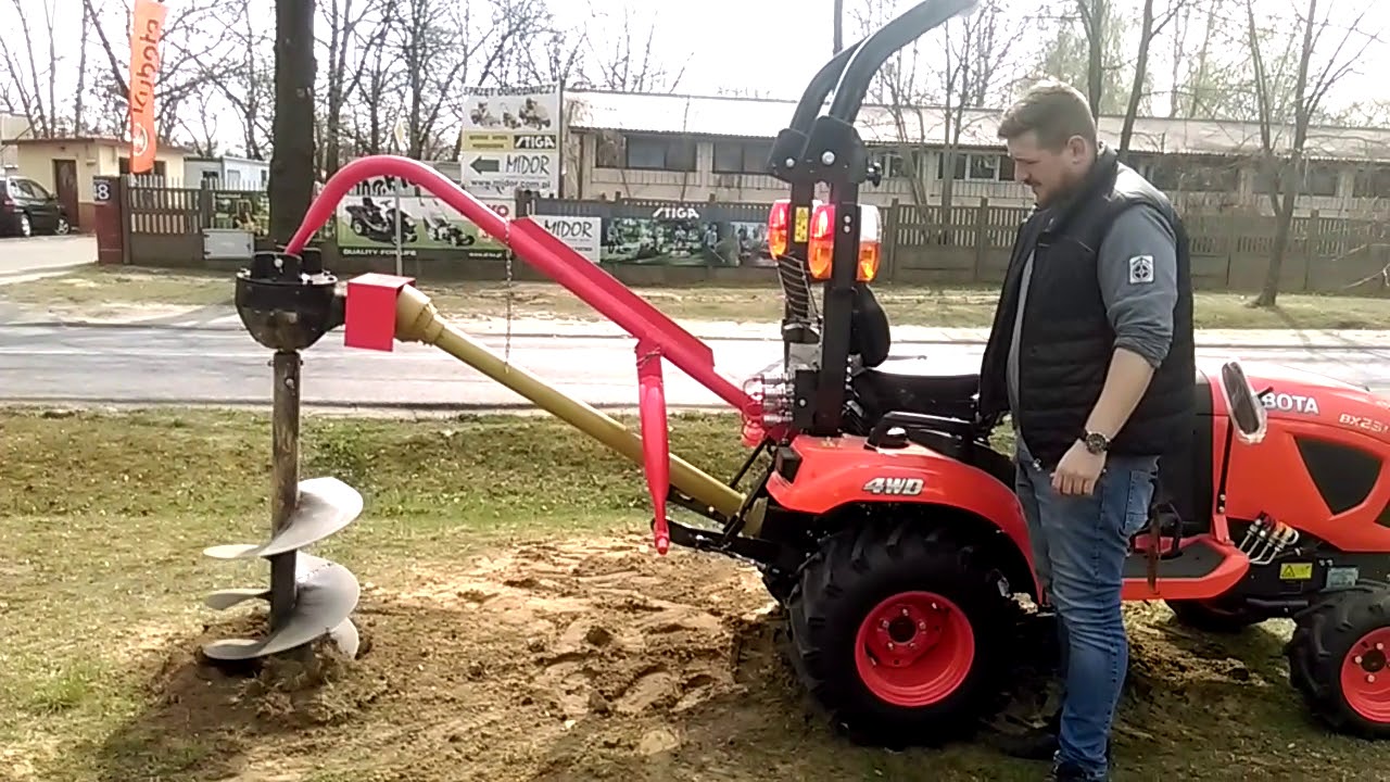MIDOR WARSZAWA - KUBOTA BX231 z wiertnicą / KUBOTA DRILLING 18''