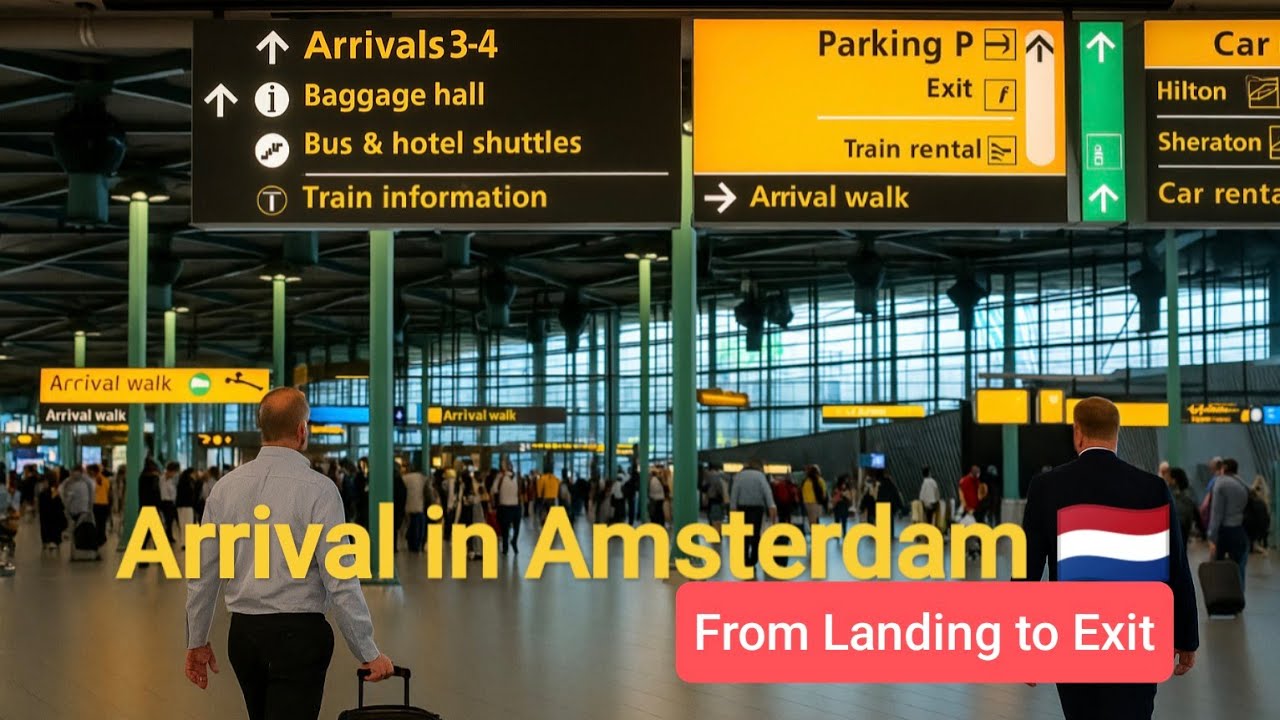 Landing Amsterdam Schiphol Airport |  Garuda Indonesia International Arrival Walk