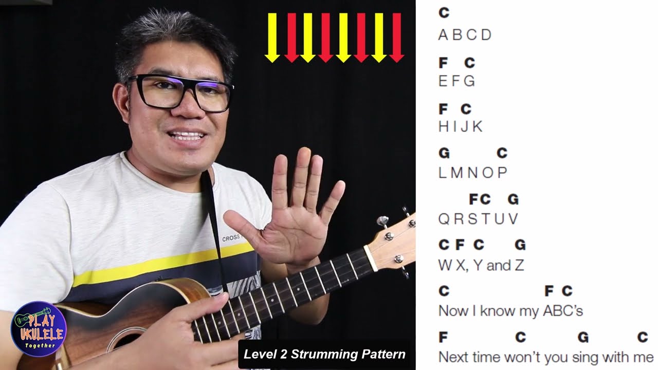 The Alphabet Song Easy - Beginner Ukulele Tutorial & Strumming Challenge