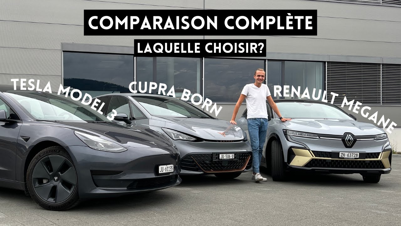 Tesla Model 3 vs. Cupra Born vs. Renault Megane E Tech: comparatif complet !
