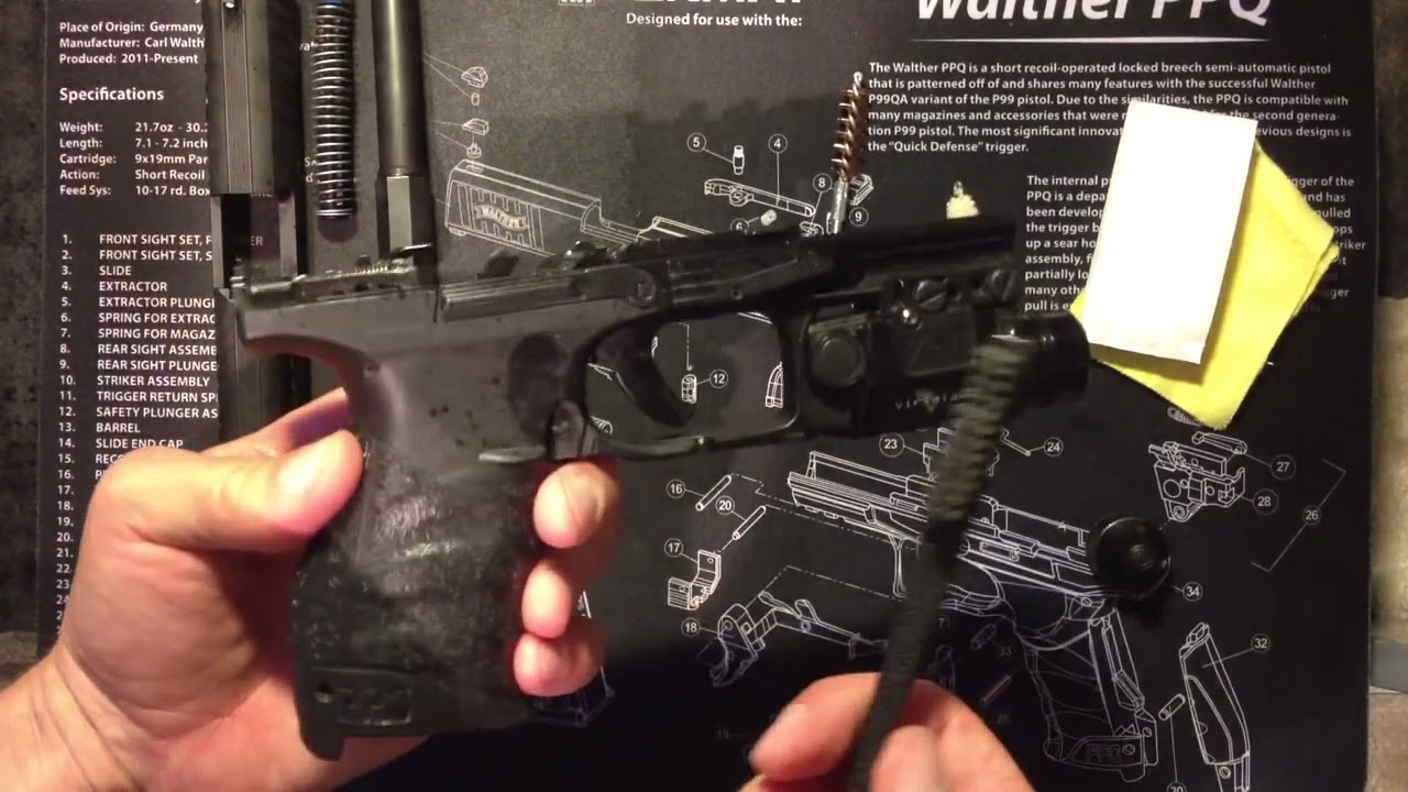 HOW TO CLEAN A PISTOL  (WALTHER PPQ , PPQ M2 ) - weapon seeker