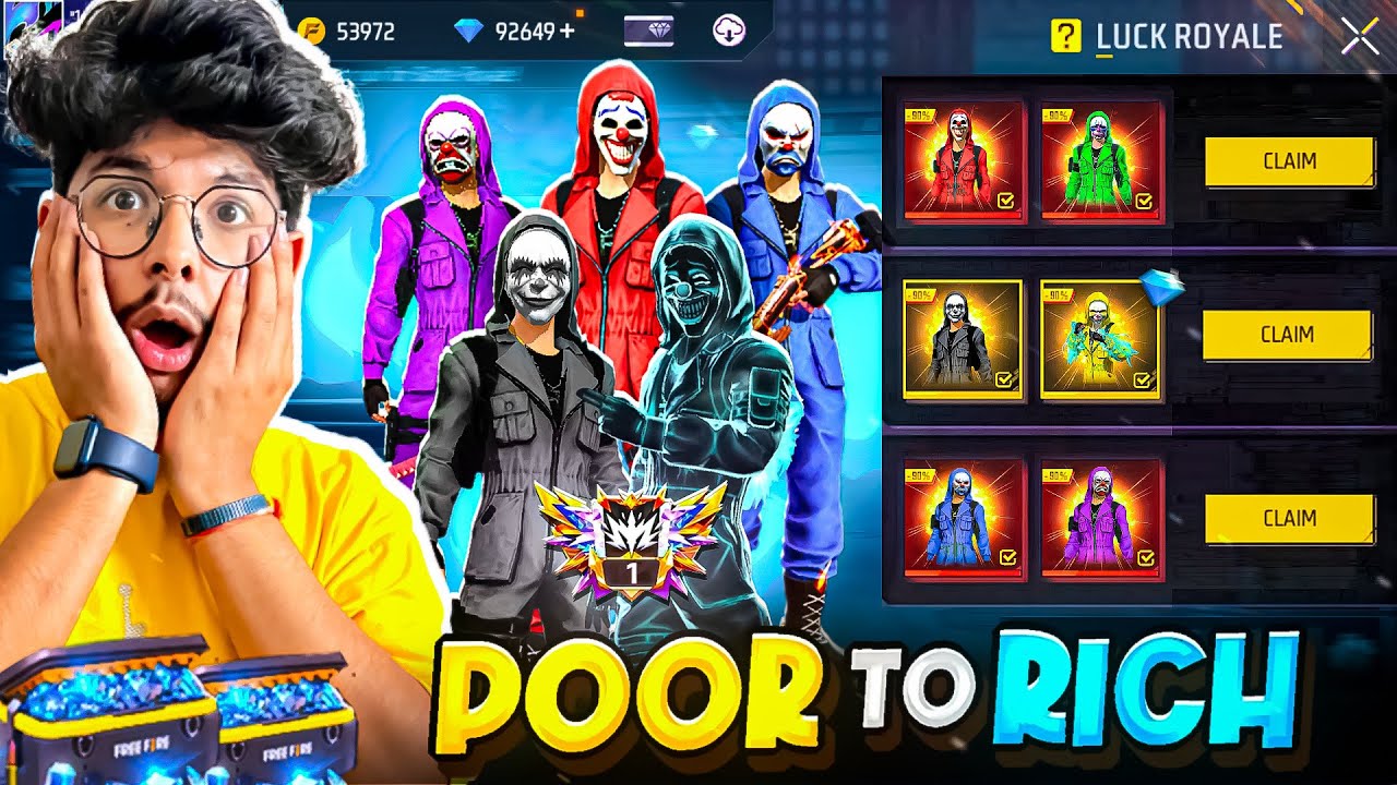 Free Fire He Challenged Me To Make His Poor Id Rich In 10Mins😮🇮🇳 -Garena Free Fire