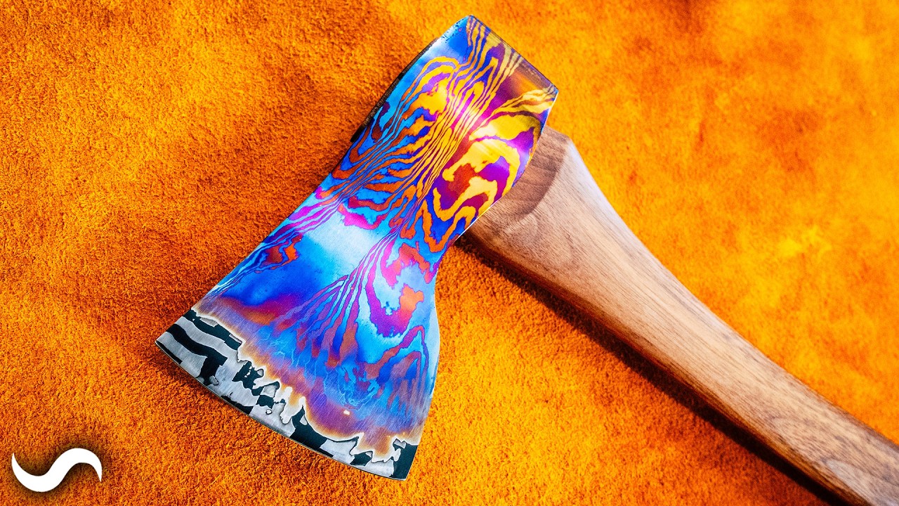 Titanium Damascus Axe - Part 4