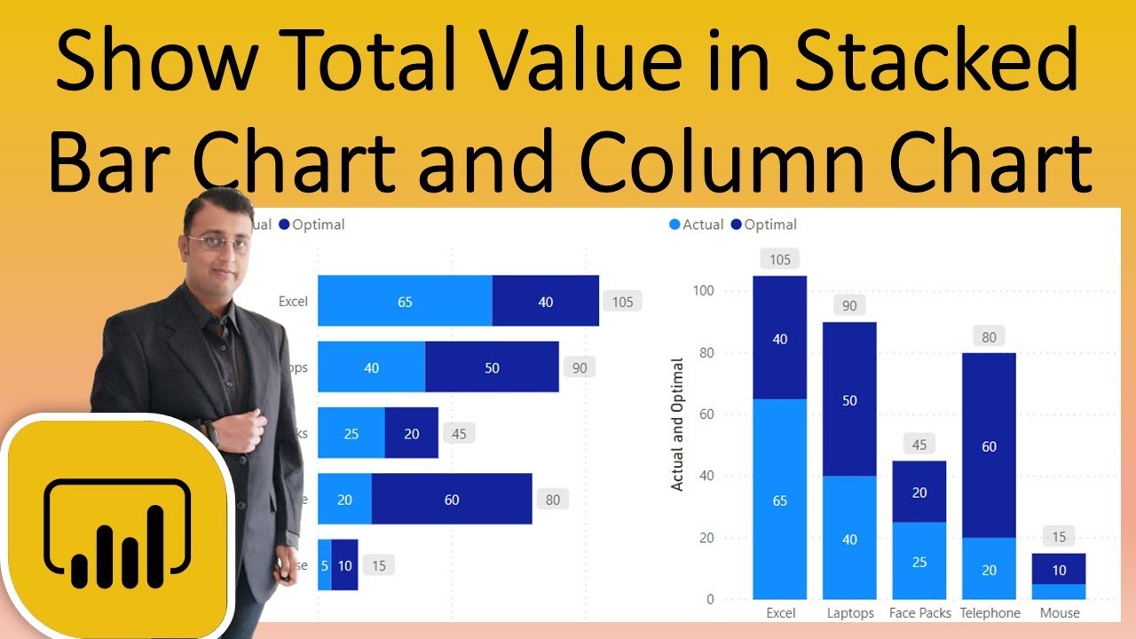 Show Total in Stacked Bar and Column Chart in Power BI