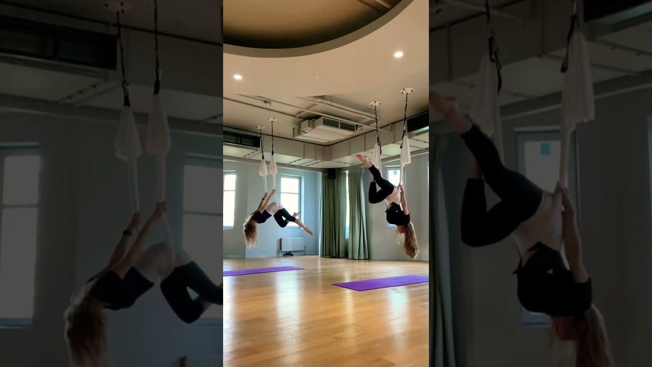 Aerial tricks | Fly yoga class 👯&zwj;♀️