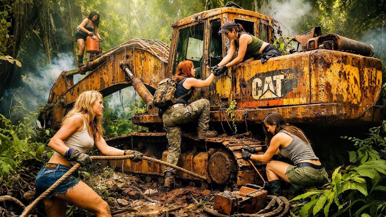 USA Girl Restores a DESTROYED Giant Caterpillar 395 ME Excavator