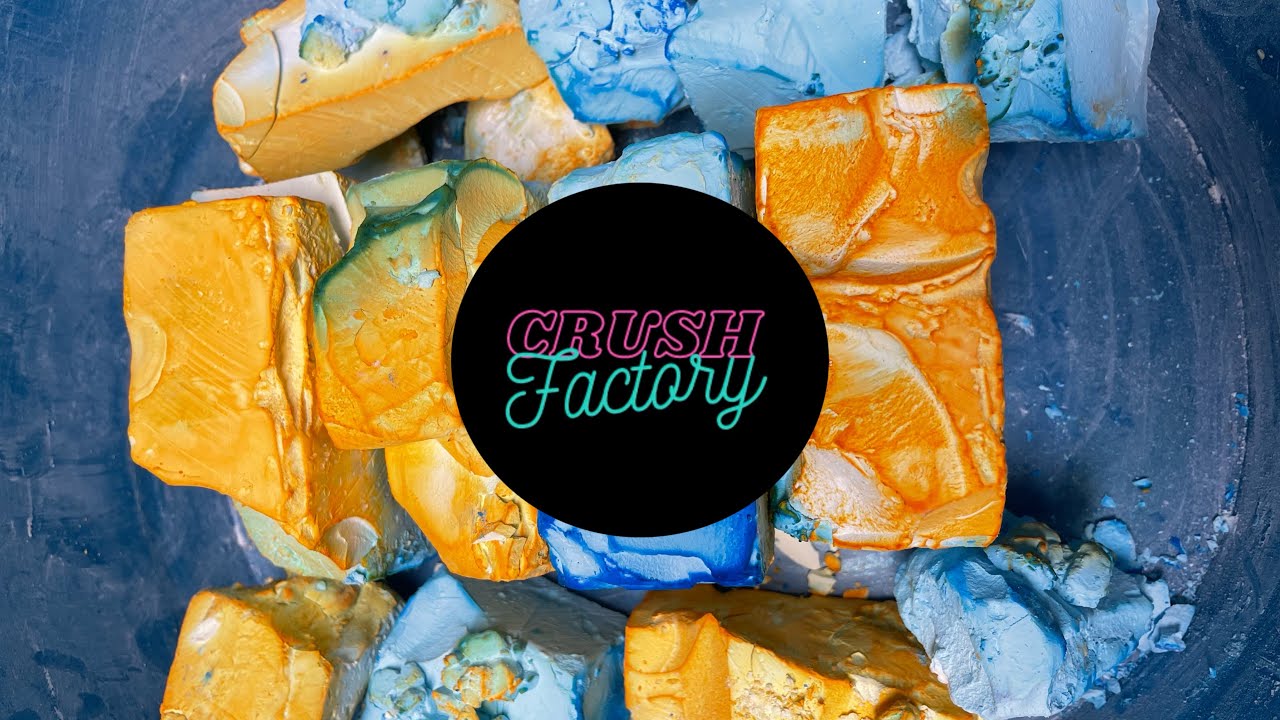 ASMR ||🐠Yellow & Blue Dyed Gym Chalk Crush! #oddlysatisfying #gymchalk #calmingvibes #asmr