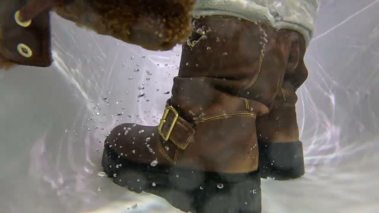 BOGNER AND PRADA BOOTS - FULLY CLOTHED IN THE BATH