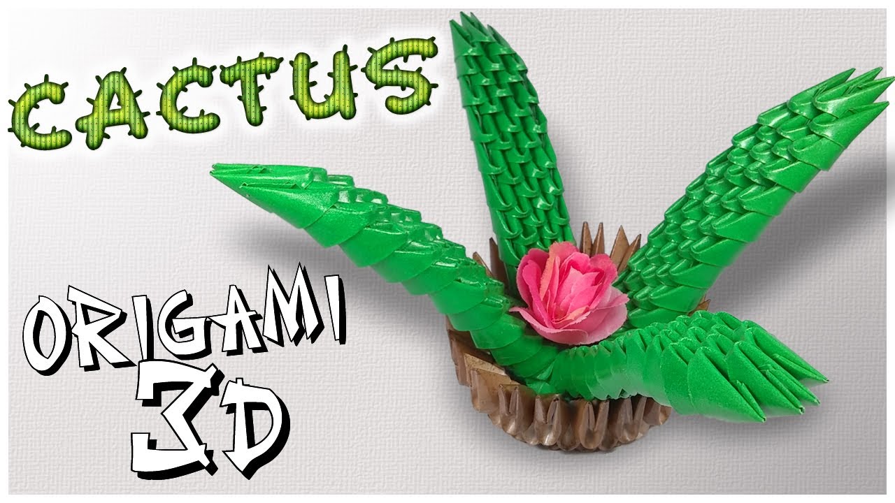 Cactus En ORIGAMI 3D 🌵 Manualidades Con PAPEL 😉