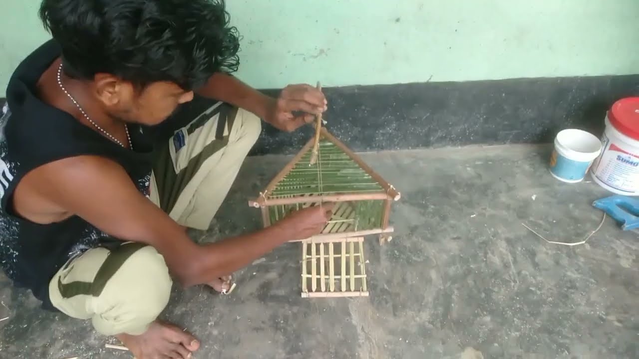 Bamboo bird trap...#babubamboohandicraft #bamboo