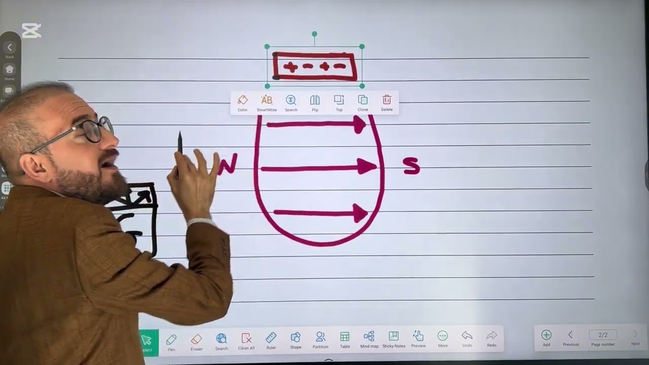 فيزياء الثالث متوسط|الفصل السادس|نشاط توليد تيار محتث وقوة دافعة كهربائية محتثة من مجال مغناطيسي م 5