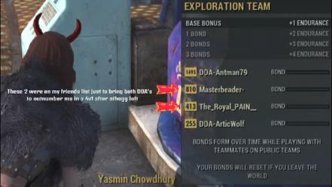 Fallout 76 PvP salty pvper DOA-Skello sends 4 DOA food builds to ambush me 4v1 🤣