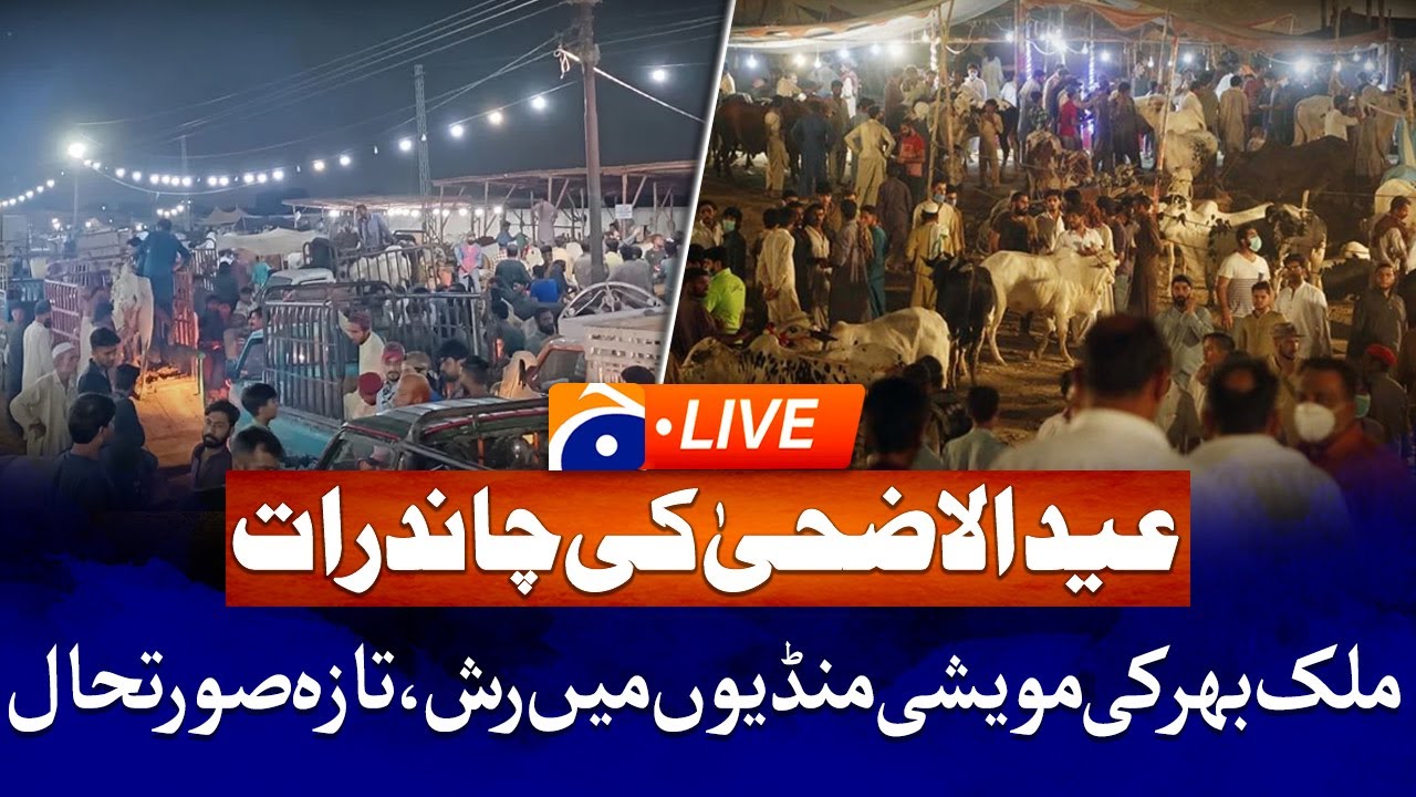 LIVE : Eid ul Azha 2025 : Chaand Raat : Cattle Market Latest situation | Geo News
