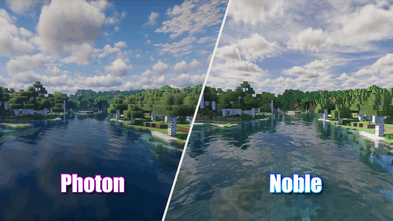 Minecraft: Photon Shaders vs Noble Shaders