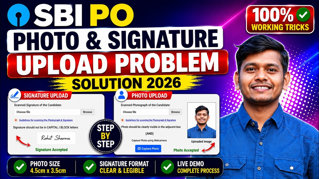 SBI PO Photo and Signature Upload ✅ SBI PO Photo and Signature Size 🔥SBI PO Photo and Signature 2026