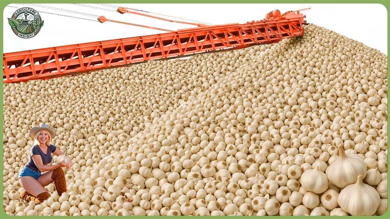 How Millions Tons of Garlic Are Processed - Massive Garlic Farming & Processing
