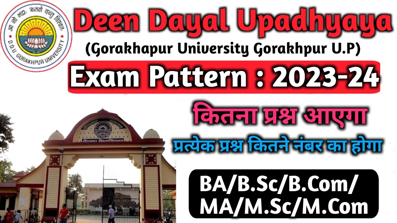 DDU Exam Pattern 2023-24 | UG PG how many questions will be there for how many marks