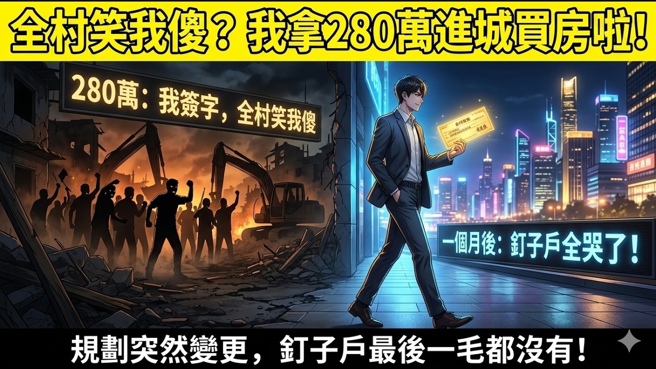 [MULTISUB] 村裏修機場補償280萬，我第一個簽字搬走，全村笑我傻？一個月後規劃變了，那些貪心釘子戶一分錢拿不到全傻眼了！ | 一口氣看完 | 都市逆襲