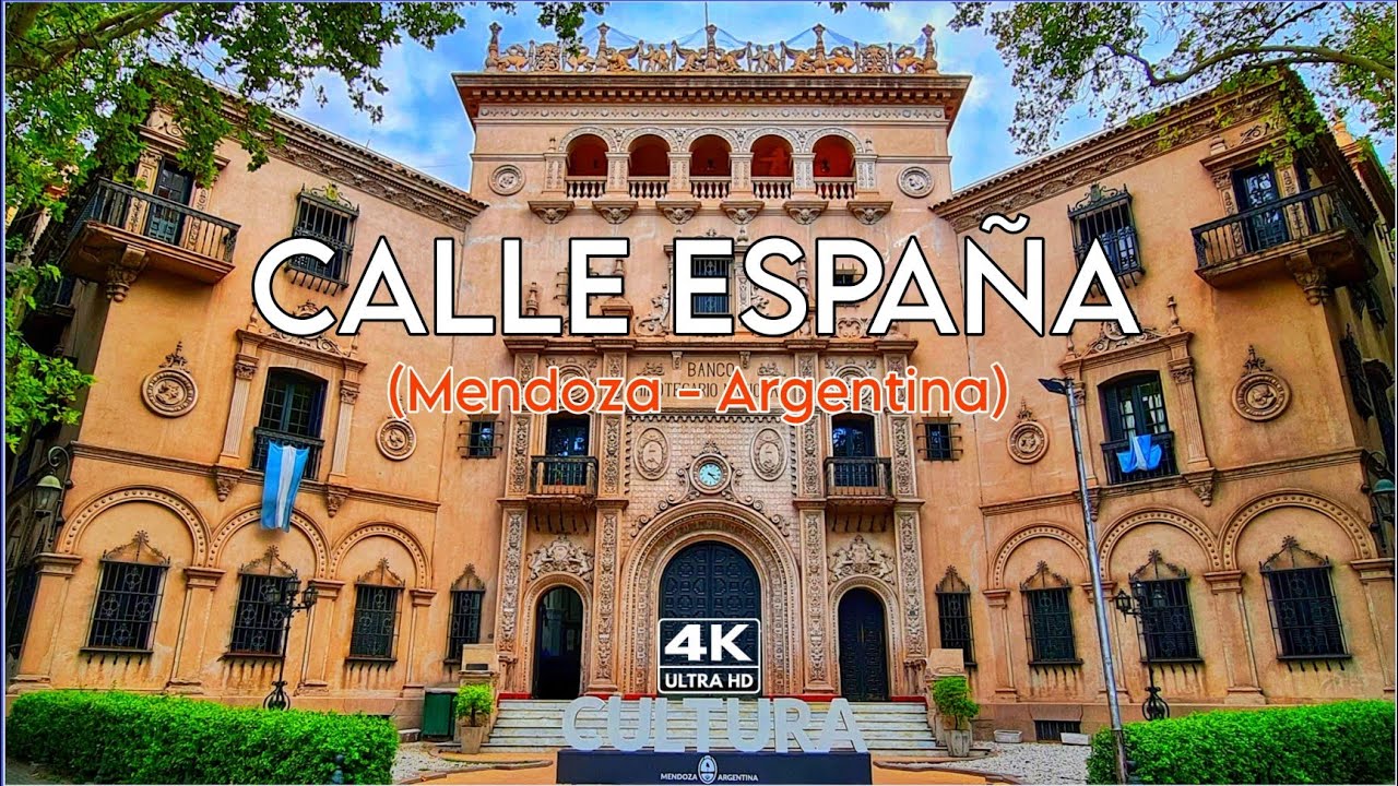 【4K】Caminando la Extensa CALLE ESPAÑA - Mendoza Capital | Plaza España, Travel Vlog Argentina