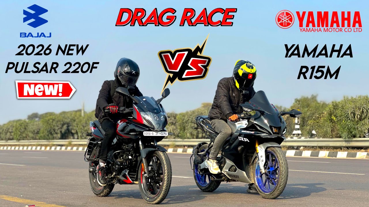 2026 New Pulsar 220f vs Yamaha R15M DRAG RACE TOP SPEED IN THIS VIDEO #yamaha #pulsar #dragrace 