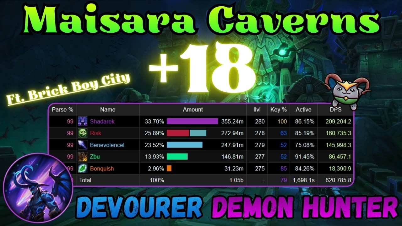 Maisara Caverns +18 | Devourer Demon Hunter FloorPoV | Midnight S1