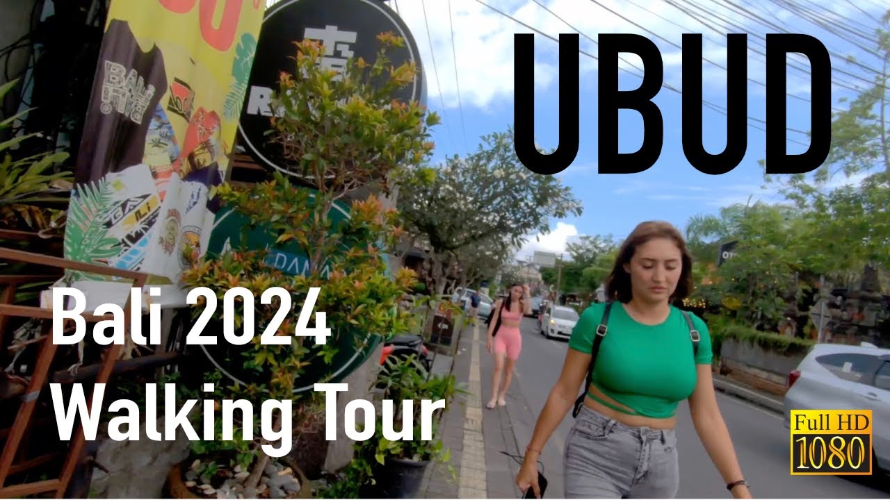Ubud Walking Tour, Bali, Indonesia - Jl. Hanoman [HD/60fps]