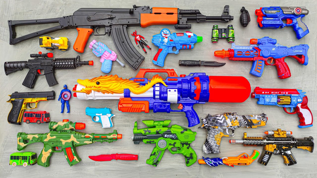 Tembak Plastik Nerfgun Seperti * Watergun, Soft Bullet, Sniper, Ak47, M16, Machine Gun, Nerf 286