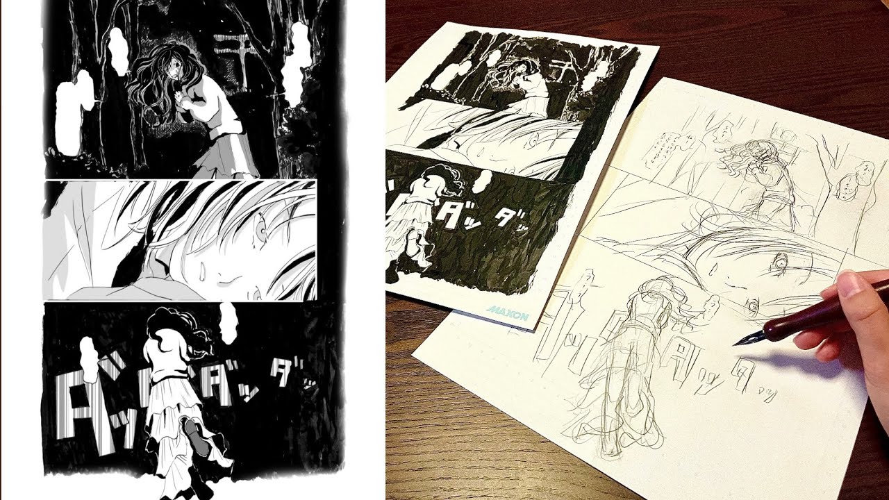 Original Manga Page #2 | Full Process (Sketch → Ink → Screentone)