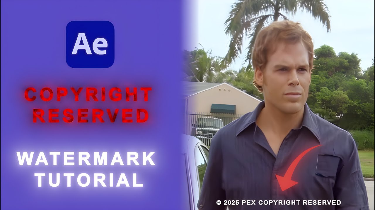 Copyright reserved watermark tutorial in after ettects