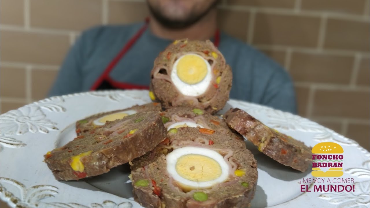 como hacer un Rollo De Carne Molida Con Jam&oacute;n Y Queso sin (HORNO)