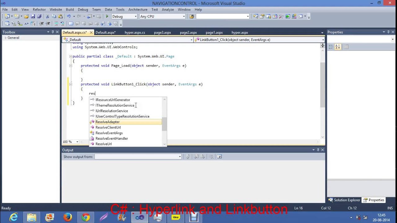 Link Button and Hyperlink:How to navigate page using hyperlink and linkbutton  in asp.net ?