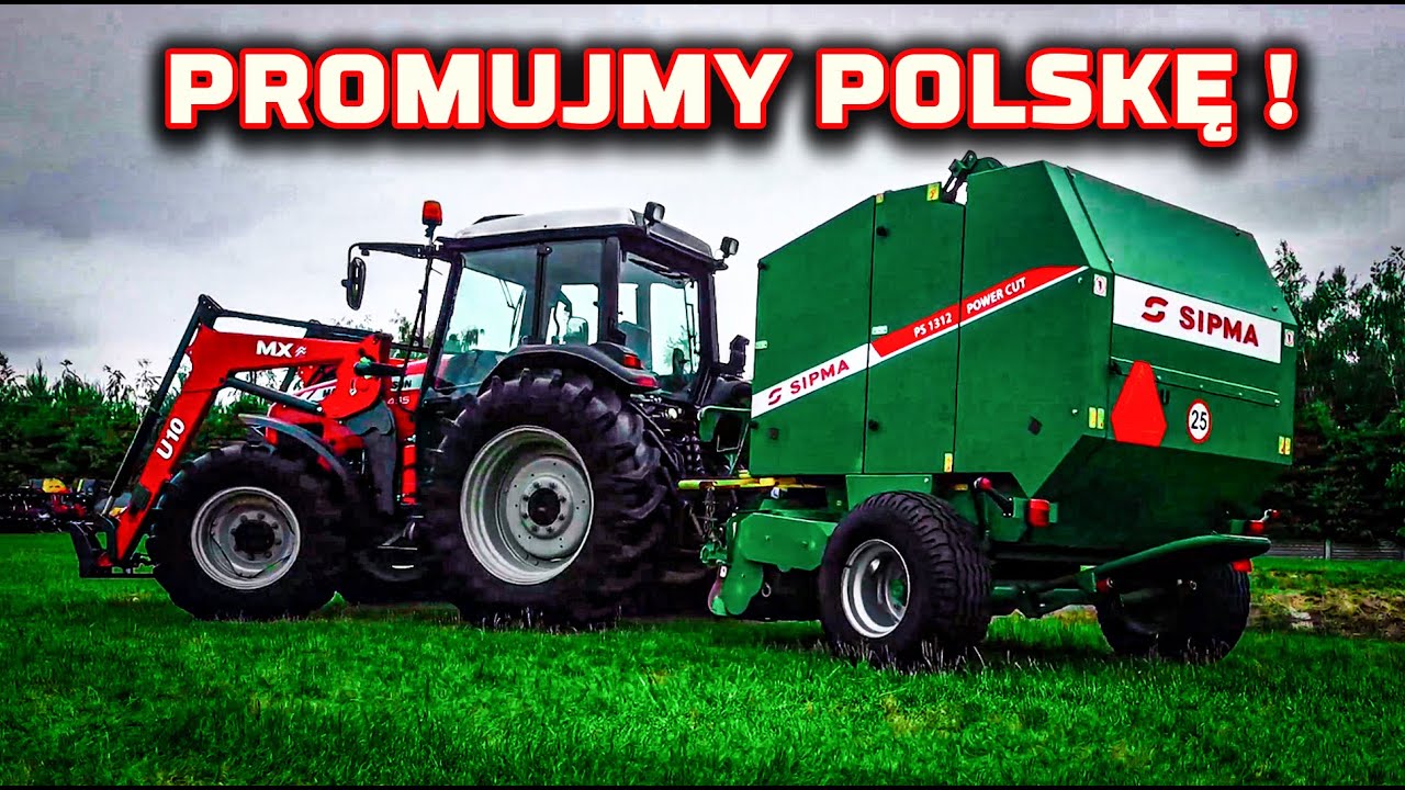 POLSKA MASZYNA 👉prasa stało-komorowa PS 1312 SIPMA Power Cut 👉Ciągnik MF 4455 z TUR-em [Korbanek]