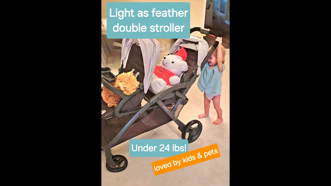 Century Stroll On Duo Double Lightweight Stroller. Stroller for toddlers & infant. Bassinet feature