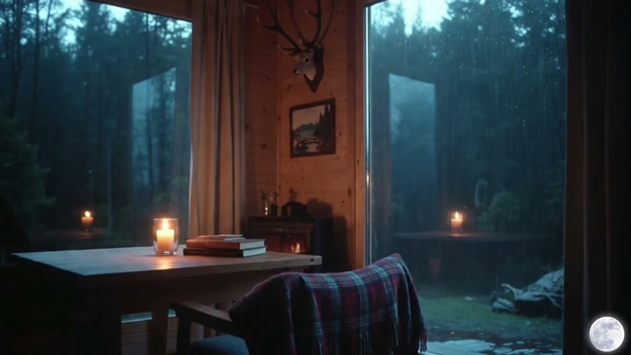 Rain Retreat Series #5 🌧️ Cozy Cabin Rain Window Ambience 2 Hours