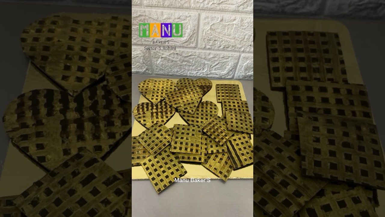 Golden Heart & Square Shaped Chocolate Garnish ideas#ytshorts #chocolate #garnish #love #like #cake