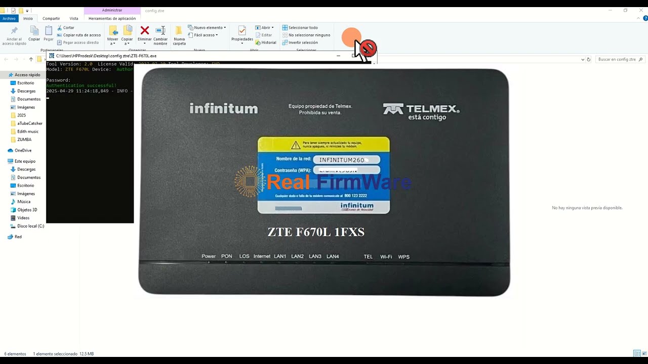 FIRMWARE UNLOCK O DESBLOQUEO ZTE F670L 1FXS TELMEX MEXICO