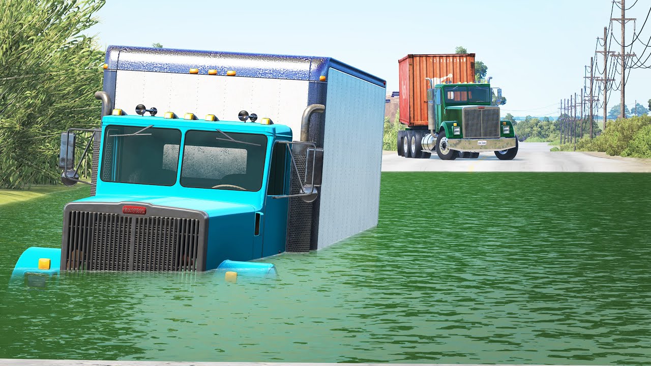 TRUCKS vs DEEP WATER #2 - BeamNG Drive